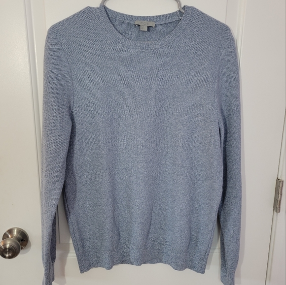 COS Blue Heathered Cotton Crewneck Sweater - Picture 1 of 4